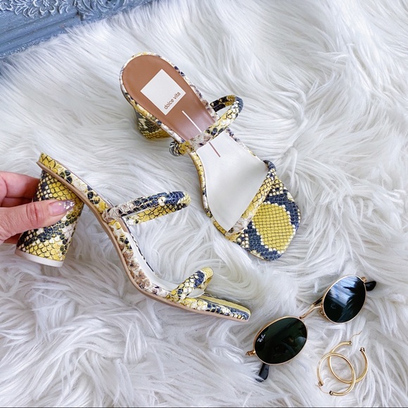 Dolce Vita Shoes - New Dolce Vita Noles Yellow Snake Print Sandals